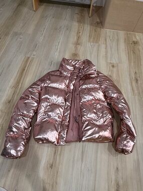 Buddy Love Metallic Rose Gold Puffer Jacket